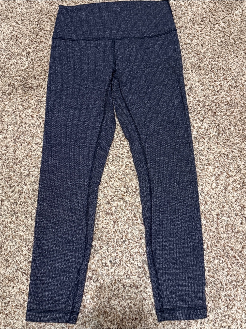 Lululemon Wunder Under High Rise HR Tight Awaken 25" Black White Knit 8